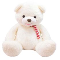 Urso Gigante Branco Laço 77cm - Pelúcia