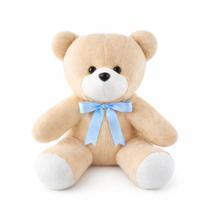 Urso Gigante de Pelúcia com Laço Cetim Grande 35cm Fofo Infantil Criança