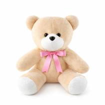Urso Gigante de Pelúcia com Laço Cetim Grande 35cm Fofo Infantil Criança