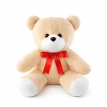 Urso Gigante de Pelúcia com Laço Cetim Grande 35cm Fofo Infantil Criança