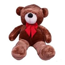 Urso Gigante Pelúcia Teddy 1,10 Metros com Laço - Mel com Laço Vermelho - Barros Baby Store