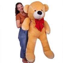 Urso Gigante Pelúcia Teddy Bear Com Laço Personalizado 1,40 Cm