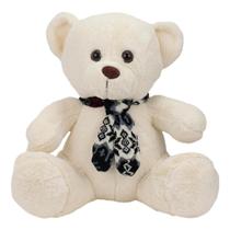 Urso Giigante Branco Sentado Cachecol 77cm - Pelúcia