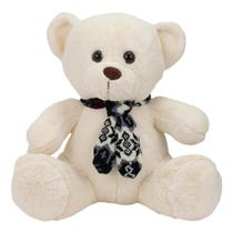 Urso Giigante Branco Sentado Cachecol 77cm - Pelúcia