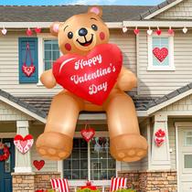 Urso inflável AerWo de 2,4 m para o Dia dos Namorados com luzes LED Urso inflável AerWo de 2,4 m para o Dia dos Namorados com luzes LED