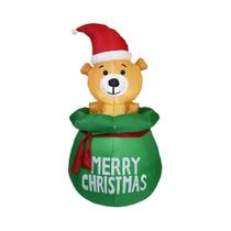 Urso Inflável De Natal Iluminado Com LED De 1,5m Para Decoração Externa E Interna - Modelo Inflável Urso Inflável De Natal Iluminado Com LED De 1,5m Para Decoração Externa E Interna - Modelo Inflável