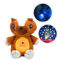 Urso Luminaria Pelucia Musical Projetor Estrelas Ceu Teto Abajur Infantil Bebe Brinquedo Marrom