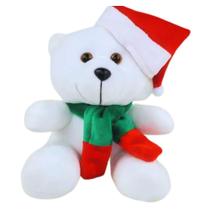 Urso Noel de Pelúcia Com Gorro de Natal 17cm