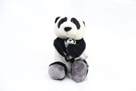 Urso panda 25cm com pandinha 8cm filhote mãe casa dos ursos