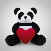 Urso Panda Coração 30cm Anti-alérgico