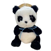 Urso Panda de Pelúcia com Chapéu de Palha - 25cm - 1 unidade - Rizzo