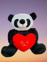 Urso Panda De Pelúcia Com Coração Eu te Amo Para Namorada