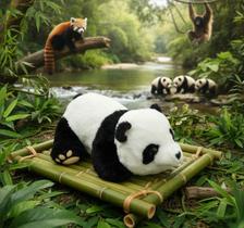 Urso Panda de Pelúcia Deitado Fofinho Urso Panda de Pelúcia Deitado Fofinho