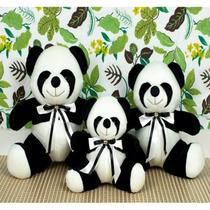 URSO PANDA PELUCIA - 18/22/26cm, PARA DECORAÇAO E NICHO