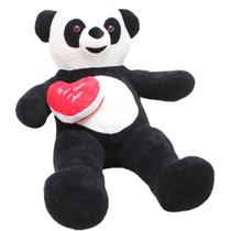 Urso panda pelucia grande love 120 cm namorados amor coração
