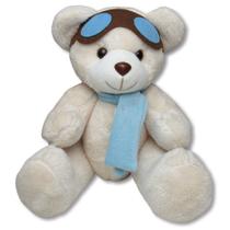 Urso para Nicho Aviador Baunilha com Azul M