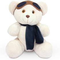 Urso para Nicho Aviador Baunilha com Marinho G Urso para Nicho Aviador Baunilha com Marinho G