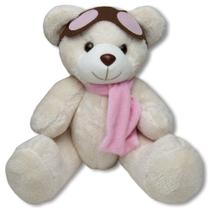 Urso para Nicho Aviador Baunilha com Rosa M