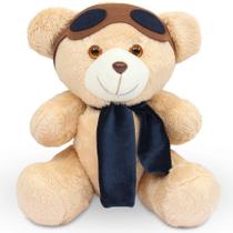 Urso para Nicho Aviador Caramelo com Marinho G Urso para Nicho Aviador Caramelo com Marinho G