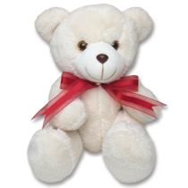 Urso para Nicho Baunilha com Vermelho P Urso para Nicho Baunilha com Vermelho P