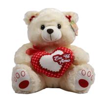 Urso Pelúcia 31cm Sentado Coração Eu Te Amo FE7302