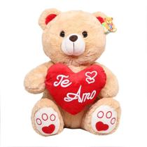 Urso Pelúcia 45cm Sentado Com Coração Te Amo FC2691 - Fizzy