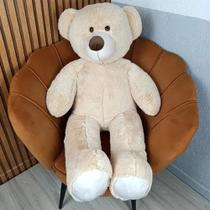 Urso pelúcia 50 e 100cm com laço removível - cor doce de leite Urso pelúcia 50 e 100cm com laço removível - cor doce de leite