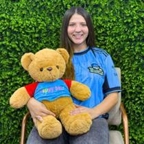 Urso Pelúcia 55cm com Roupa Charmosa e Zíper - Presente