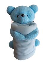 Urso pelúcia azul com manta Urso pelúcia azul com manta