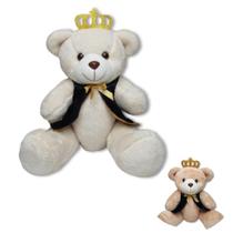 urso pelucia baunilha articulado principe 25 cm sentado ideal para decoração - RG Shops