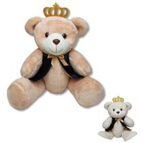 urso pelucia caramelo articulado principe 25 cm sentado ideal para decoração - RG Shops