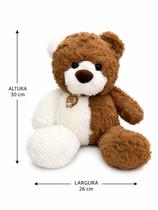 Urso Pelúcia Duas Cores Macio e Delicado Selo Inmetro 30cm VM0704