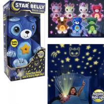 Urso Pelucia Estrelas Unicornio Projetor Noite Iluminada Cor:Verde
