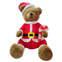 Urso Pelúcia Gigante Natal Boneco Enfeite 2,74m 3 Led Bivolt Decoração Natalina