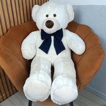 Urso pelúcia grande Baunilha com laço removível chá revelação