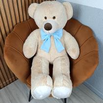 Urso pelúcia grande Doce de Leite com laço removível chá revelação