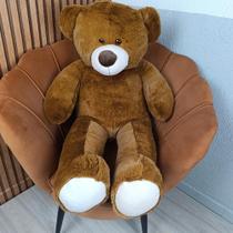 Urso pelúcia grande Mel com laço removível chá revelação Urso pelúcia grande Mel com laço removível chá revelação