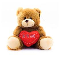 Urso Pelúcia Marrom Com Coração Dia dos Namorados Fizzy Toys