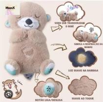 Urso Pelúcia Para Dormir Com Respirador Calmante Som E Luz