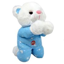 Urso Pelúcia Reza Pai Nosso Azul 22 Cm Altura