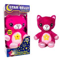 Urso pelucia rosa projetor de estrelas musical abajur infantil meninas festa do pijama gatinha