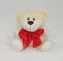 Urso pelúcia ted pequeno cor bege 14cm, nichos decoração quartos bebês