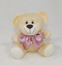 Urso pelúcia ted pequeno cor bege 14cm, nichos decoração quartos bebês