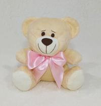 Urso pelúcia ted pequeno cor bege 14cm, nichos decoração quartos bebês