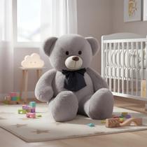 Urso Pelúcia Teddy Médio Anti Alérgico Tamanho Ideal Laço Removível
