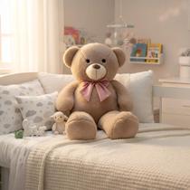 Urso Pelúcia Teddy Pequeno Hipoalergênico Macio Laço Removível