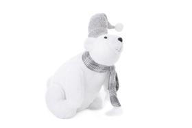 Urso Polar BEYAZ em Pé e em Poliéster 1PC 30cm Decoração de Natal