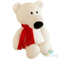 Urso Polar de Pelúcia Safari com Cachecol 25cm Urso Polar de Pelúcia Safari com Cachecol 25cm