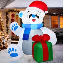 Urso Polar Inflável de Natal Joiedomi (1,2m) com Luzes LED