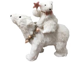 Urso Polar Natal com Filhote 29,5x12x27,5cm Branco e Rosa Urso Polar Natal com Filhote 29,5x12x27,5cm Branco e Rosa